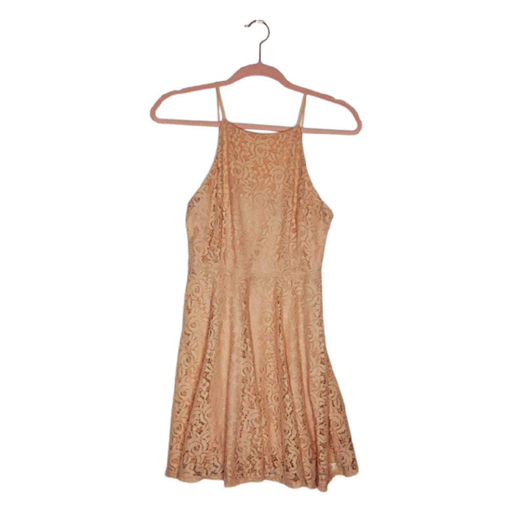 Forever 21 M Blush Pink Lace Strap Dress